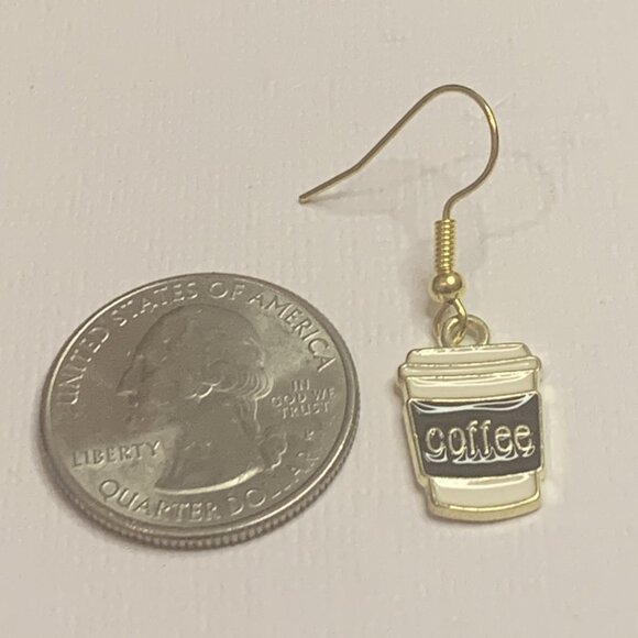 Coffee Earring, Funny Food Earring, Gift Idea, Silly Earring, Coffee Jewelry - Picture 5 of 5